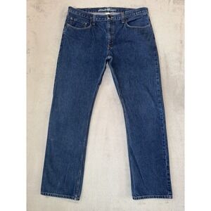Eddie Bauer Jeans Mens 38x34 Blue Straight Leg Stretch Denim Medium Wash Classic